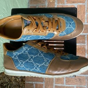 Gucci Denim Tennis Sneakers